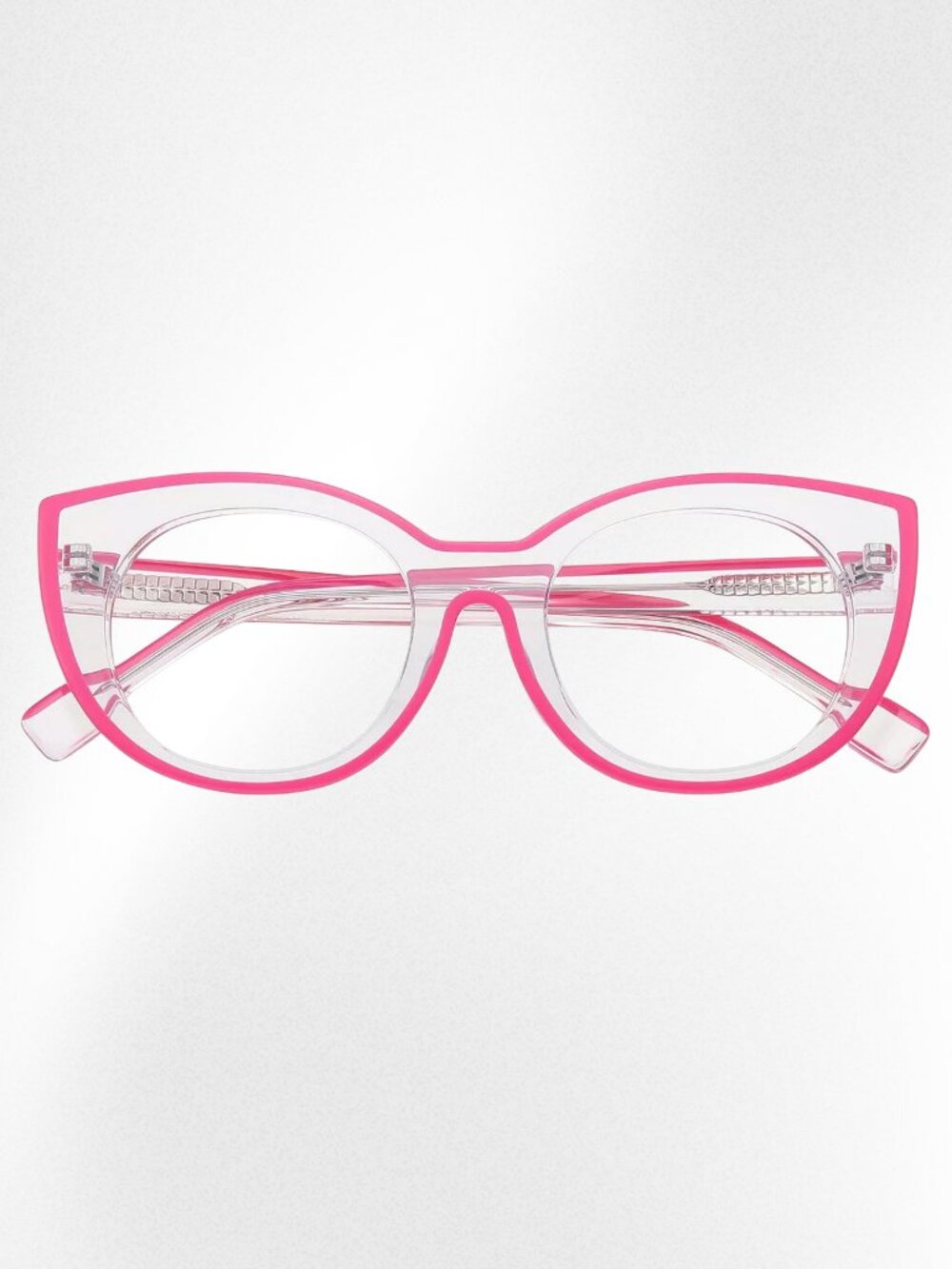Hot Pink Plastic Cat Eye Glasses FYTOO